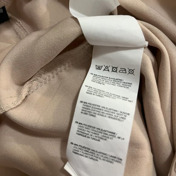 Trendyol Women's Straight Leg Pants, Size 38, Beige - Picture 7 of 8